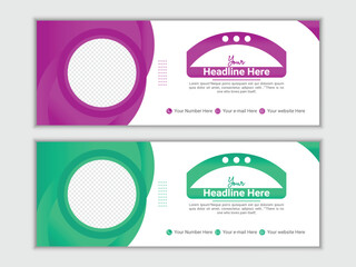 Modern vector digital business marketing promotion Facebook cover design template.