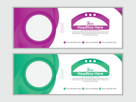 Modern vector digital business marketing promotion Facebook cover design template.