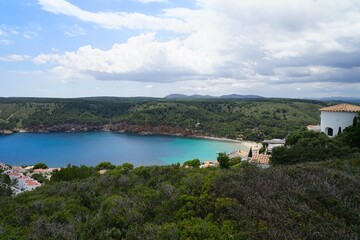 Fototapeta premium Cala Montgó seen from the Mirador de Punta Montgó, beautiful bay of the Mediterranen Sea near L'Escala, Girona, Catalonia, Costa Brava, Spain