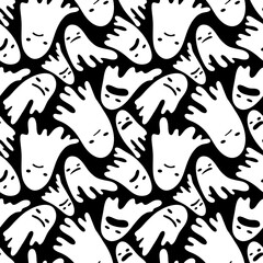 Halloween ghost seamless cartoon pattern for wrapping paper and fabrics