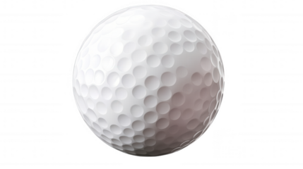 White Golf Ball on Black Background isolated on Transparent Background PNG