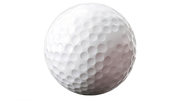 White Golf Ball on Black Background isolated on Transparent Background PNG