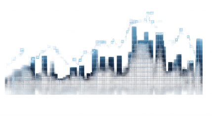 Financial Data Visualization isolated on Transparent Background PNG