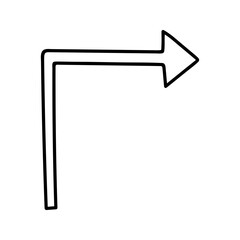 Doodle arrow Illustration. Hand drawn element for navigation and presentations.