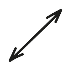 Doodle arrow Illustration. Hand drawn element for navigation and presentations.