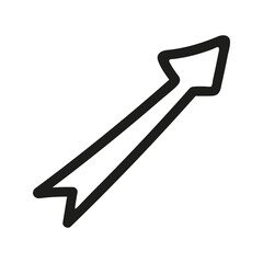 Doodle arrow Illustration. Hand drawn element for navigation and presentations.