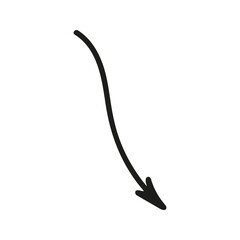 Doodle arrow Illustration. Hand drawn element for navigation and presentations.