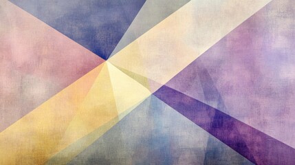 blending pastel hues of yellow, purple, and blue Tones Geometric Triangles Grainy Texture. background with Subtle Gradients and Muted Colors 