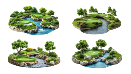 golf course isolated on transparent background,PNG