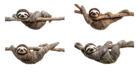 sloth hanging isolated on transparent background,PNG