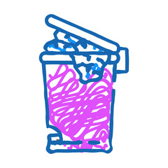 paper towel trash doodle icon sketch vector. paper towel trash sign. isolated symbol illustration