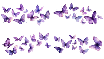 purple butterflies isolated on transparent background,PNG