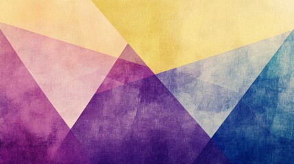 blending pastel hues of yellow, purple, and blue Tones Geometric Triangles Grainy Texture. background with Subtle Gradients and Muted Colors 