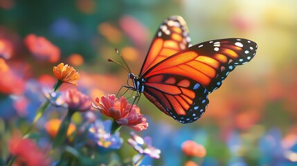Obraz premium Gorgeous Multicolored Butterflies Captured in Stunning High Definition Photography