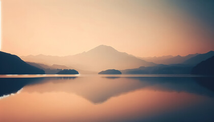 Fototapeta premium sunset on the lake