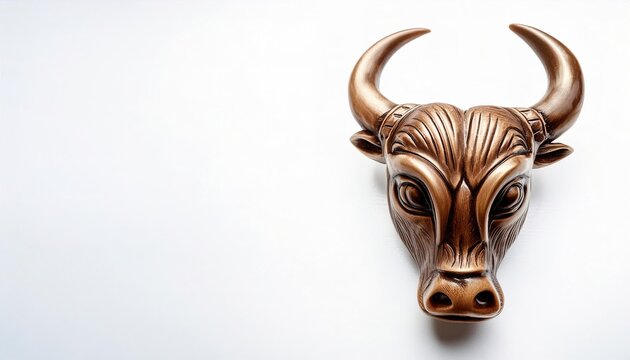 Astrological zodiac sign concept. Taurus - Latin for bull -  is the second astrological sign in the modern zodiac between April 20 until May 20. isolated on white background with copy space