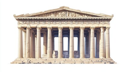 Obraz premium A PNG graphic of the Parthenon's Greek pillars architecture letterbox.
