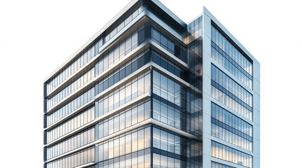 Fototapeta premium Modern Glass Building isolated on Transparent Background PNG