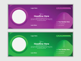 Modern vector digital business marketing promotion Facebook cover design template.