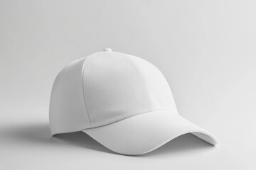 Fototapeta premium Blank white empty cap front view mockup template isolated against white background.