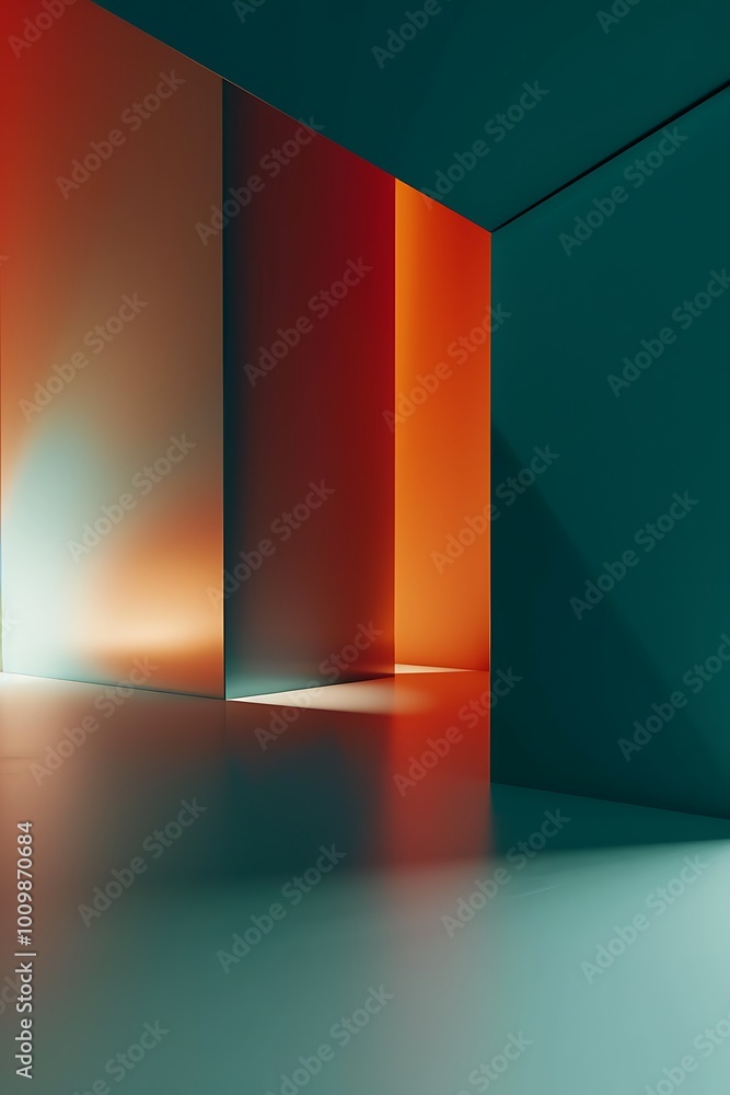 Poster a vibrant abstract background showcasing a dynamic green and orange gradient, creating a harmonious 