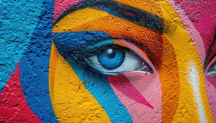 Urban graffiti art with vibrant designs, dynamic and artistic, Urban, Bright hues, Photograph, Public art