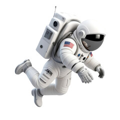 Astronaut Flying in Space 3D Illustration