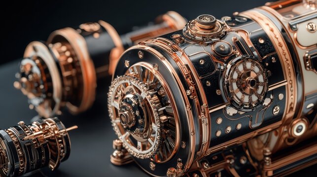 A stylishly crafted automaton reveals a captivating fusion of mechanical intricacy and artistic elegance.