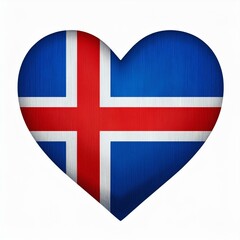 Obraz premium アイスランドの国旗のハート(Heart of Icelandic flag on white.) 
