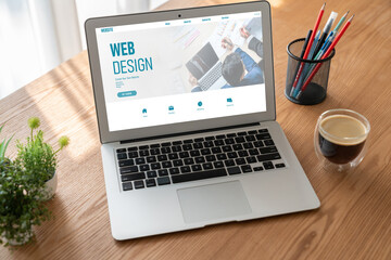 Fototapeta premium Website design software provide modish template for online retail business and e-commerce