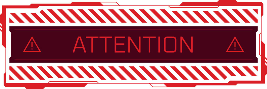 Attention scifi box. Futuristic red hud element