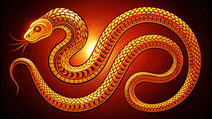 Obraz premium Snake, Symbol of 2025 New Year. 