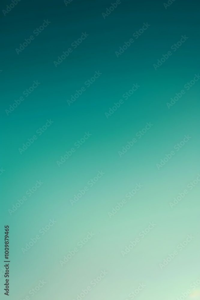 Poster an enigmatic abstract background featuring a smooth gradient of cyan and teal, creating a serene and