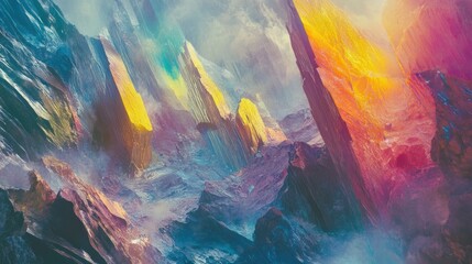 Abstract Rock Formation in Vibrant Hues