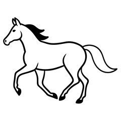 horse vector silhouette Vector with a white background