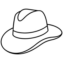 black hat cap isolated on silhouette Vector with a white background