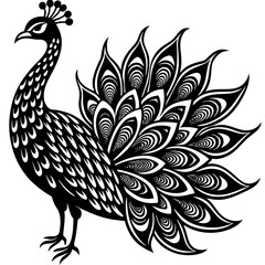 illustration of a peacock with white background
