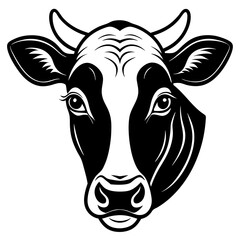 cow head isolated on white