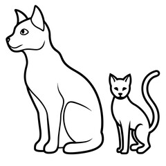 cat and dog silhouette Vector with a white background