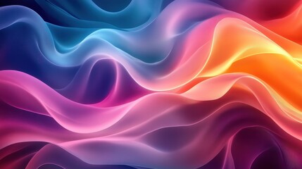 Abstract colorful wavy shapes wallpaper. Modern curvy background with motion effect. Generative ai