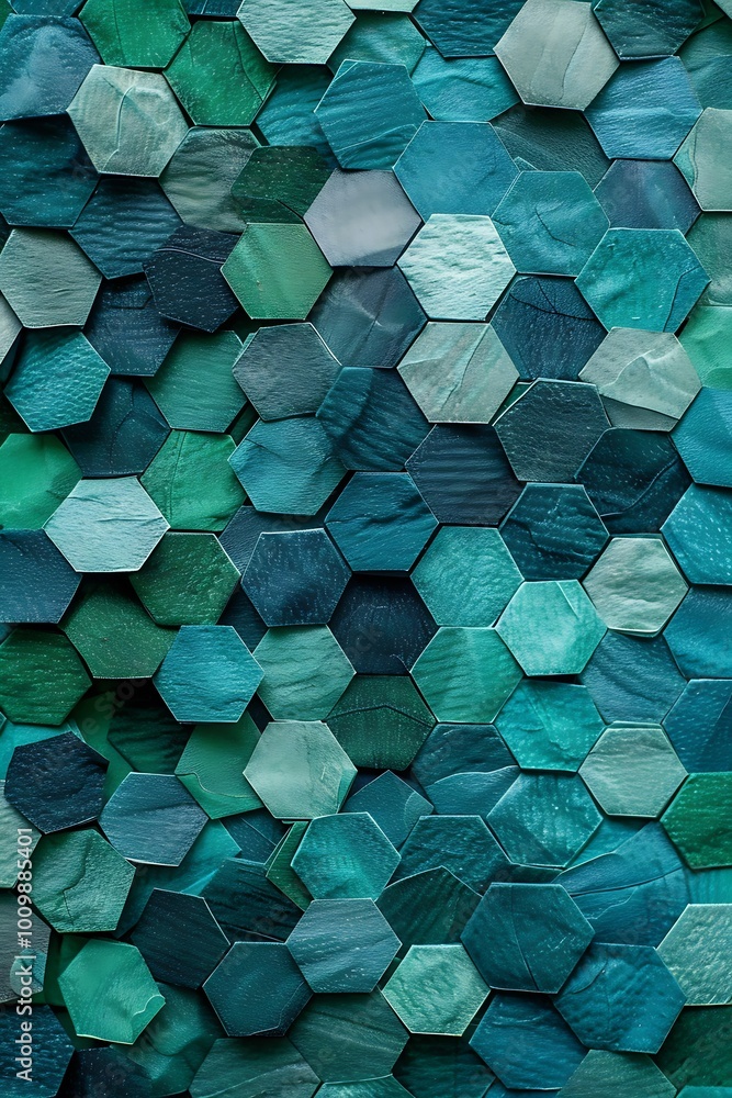 Poster vibrant green abstract backdrop with hexagonal patterns and a subtle retro aesthetic, blending geome