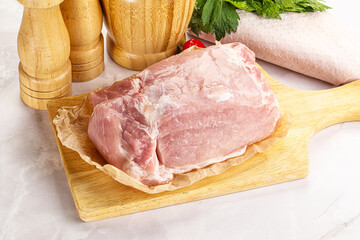 Raw uncooked pork meat loin