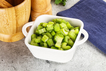 Vegan cuisine - Sliced celery stem