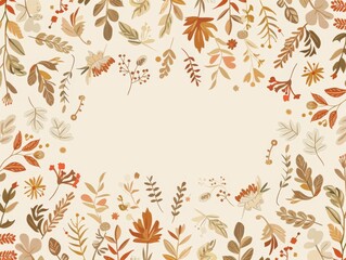 A delicate floral border with pastel-colored flowers, leaves, and branches frames a light beige background. The design includes subtle stars and watercolor splashes, creating an elegant and whimsical 