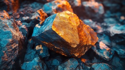 copper ore, macro photography, ore extraction mine, metal used in the production of conductive material