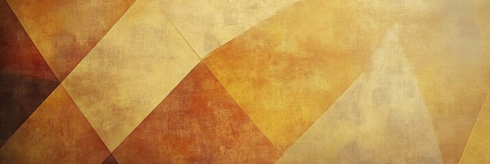 Golden light pale brown orange yellow peach beige Tones Geometric Triangles Grainy Texture. background with Subtle Gradients and Muted Colors 