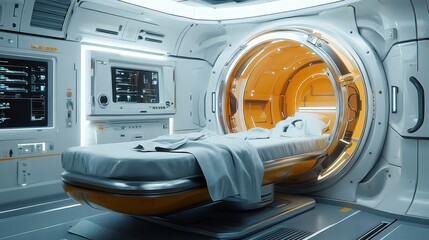 ai generated illustrution futuristic medical pod