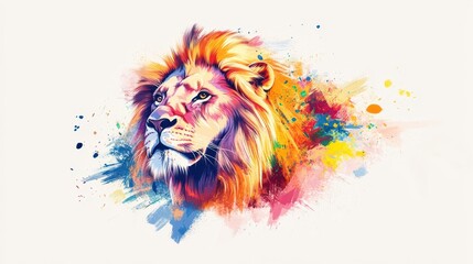 Colorful lion to print on t-shirt
