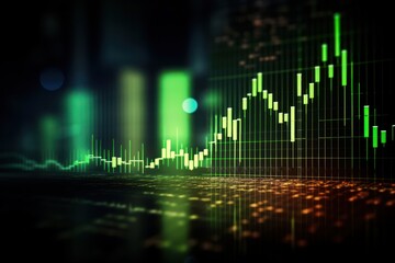 Fototapeta premium Stock charts backgrounds graph green.