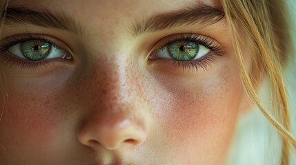 Fototapeta premium Beautiful portrait of a girls face close-up.